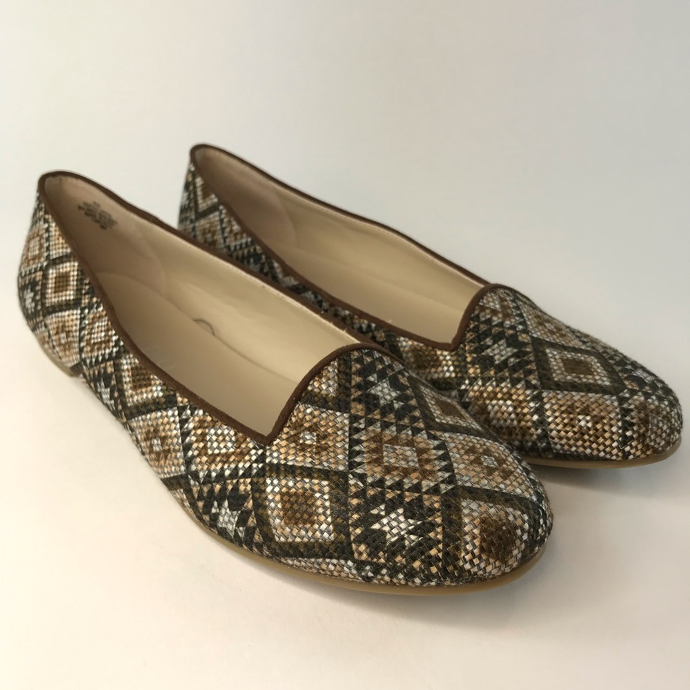 Jones Studio Womens 9M Brown Ava Wide Flats Shoes